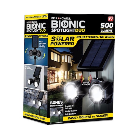 Bell + Howell Bell & Howell Bionic Spotlight Duo Motion-Sensing Solar Powered LED Black Spotlight 7782